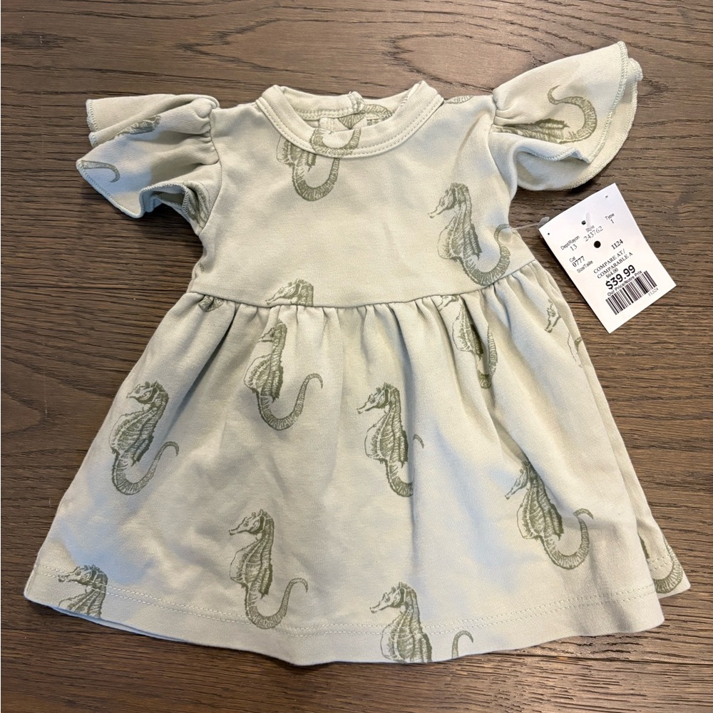 Kate Quinn organic cotton baby girl dress 0-3M NWT retail $60